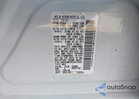 2012 Nissan Rogue S z USA, uszkodzony, nr VIN JN8AS5MT6CW273594